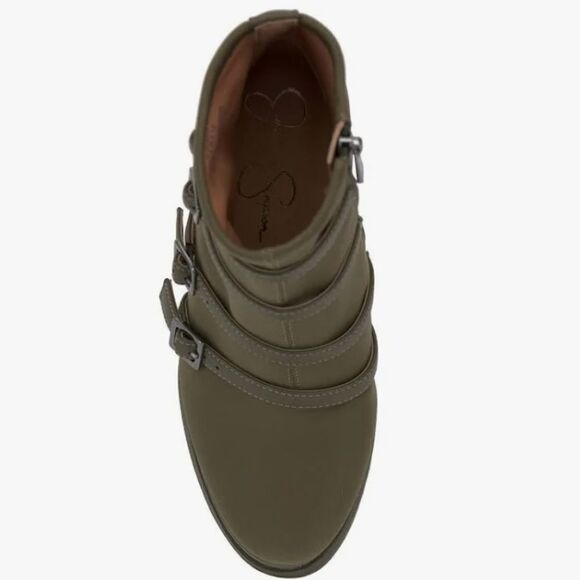 BRAND NEW JESSICA SIMPSON CHAELA HEEL BOOTS BUCKLE VAMP STRAPS WEDGE BOOT - Picture 8 of 16